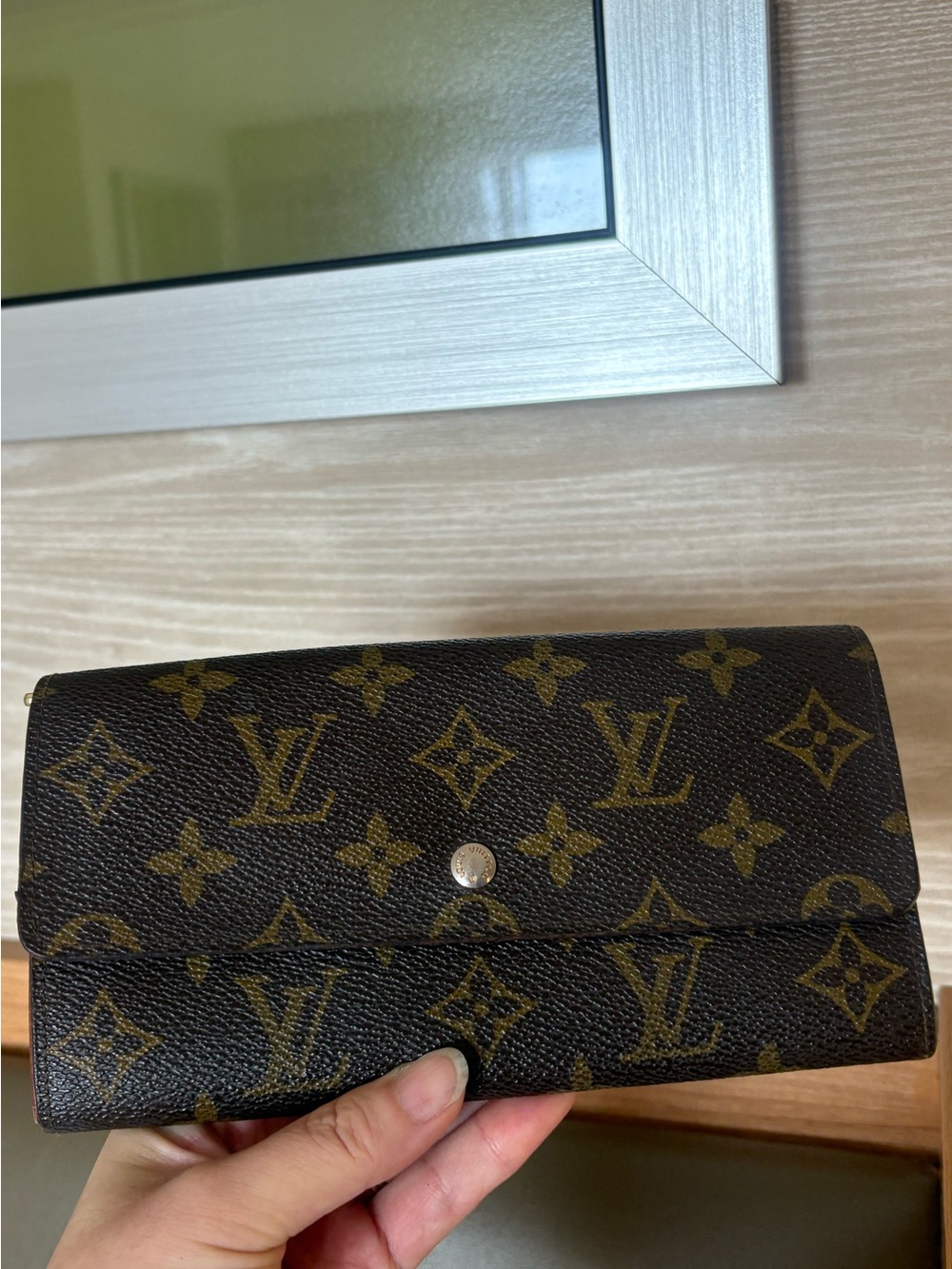 Auth Louis Vuitton monogram Sarah wallet Vintage